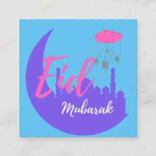 Gefeliciteerd met de ballon Eid Mubarak Vierkante Visitekaartje