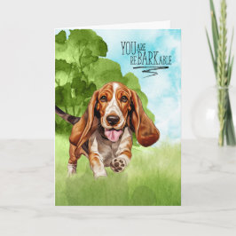 Gefeliciteerd met de BARKable Basset Hound Dog Kaart