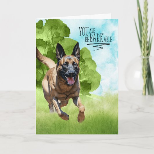 Gefeliciteerd met de BARKable Belgian Malinois Dog Kaart (Voorkant)