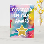 Gefeliciteerd met de bekroonde kleurige schilderij kaart (Gele Bloem)