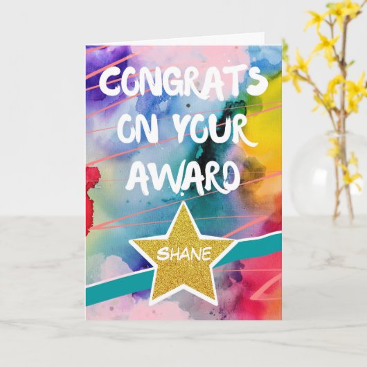 Gefeliciteerd met de bekroonde kleurige schilderij kaart (Gele Bloem)