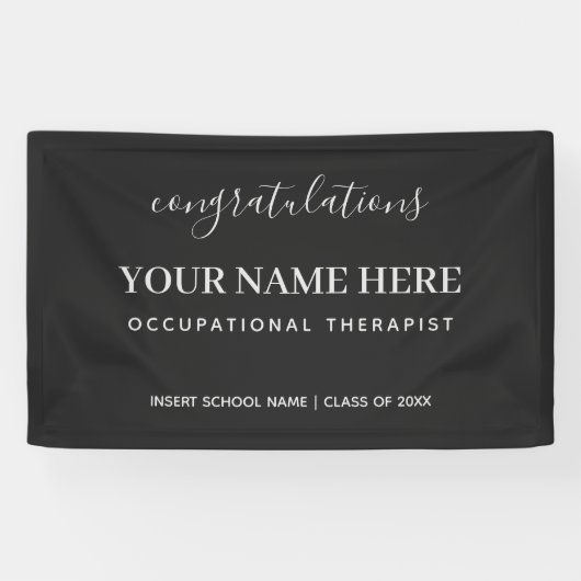 Gefeliciteerd met de beroepskerapist tegen banner (Horizontaal)