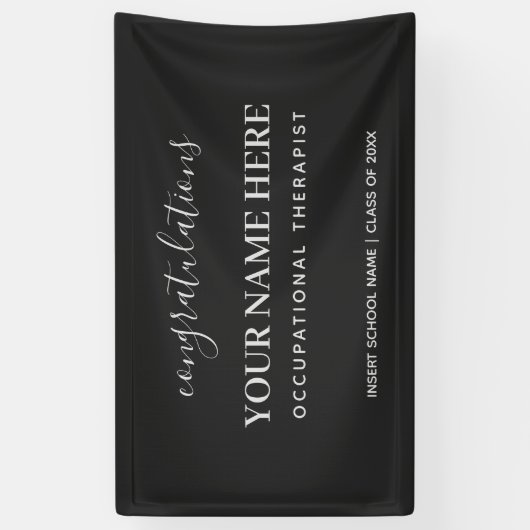 Gefeliciteerd met de beroepskerapist tegen banner (Verticaal)