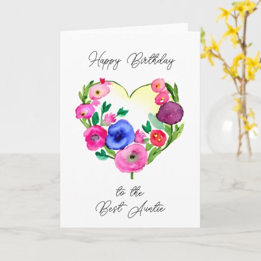 Gefeliciteerd met de beste tante kaart (Gele Bloem)