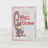 Gefeliciteerd met de Big Brother, Cute Monkey Kaart (Voorkant)
