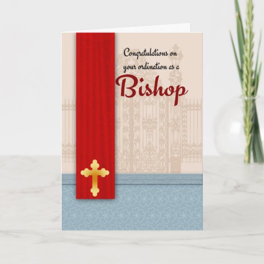 Gefeliciteerd met de bisschopswijding in het perka kaart (Voorkant)