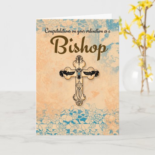 Gefeliciteerd met de bisschopswijding in het perka kaart (Gele Bloem)