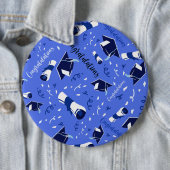 Gefeliciteerd met de blauwe afstuderen ronde button 6,0 cm (In situ)