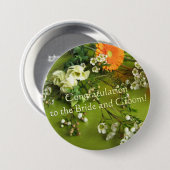 Gefeliciteerd met de Bride en de Groom Ronde Button 7,6 Cm (Voorkant /achterkant)