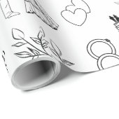 Gefeliciteerd met de Bride en Groom Wedding Cadeaupapier (Rol Hoek)