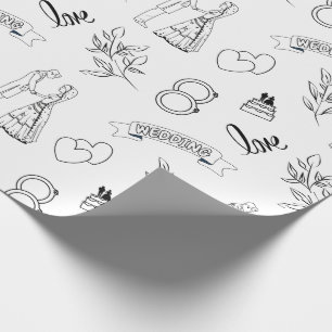 Gefeliciteerd met de Bride en Groom Wedding Cadeaupapier