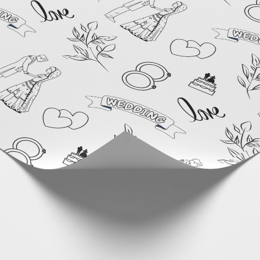 Gefeliciteerd met de Bride en Groom Wedding Cadeaupapier (Hoek)