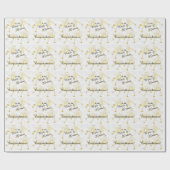 Gefeliciteerd met de Bride en Groom Wedding Cadeaupapier (Vlak)