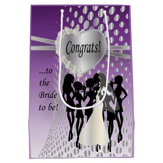 Gefeliciteerd met de Bride om Paars te zijn Medium Cadeauzakje (Achterkant)