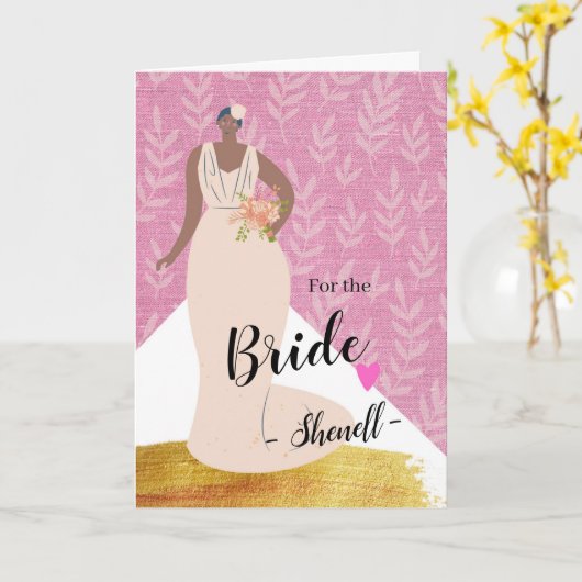 Gefeliciteerd met de Bride voeg een Naam toe Kaart (Gele Bloem)