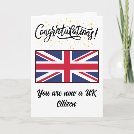 Gefeliciteerd met de Britse Citizenship Union Jack Kaart (Voorkant)