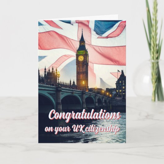 Gefeliciteerd met de Britse vlag Kaart (Voorkant)