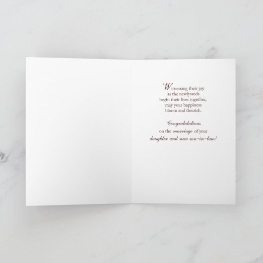 Gefeliciteerd met de bruid Roze Madeliefjes Kaart (Binnen)