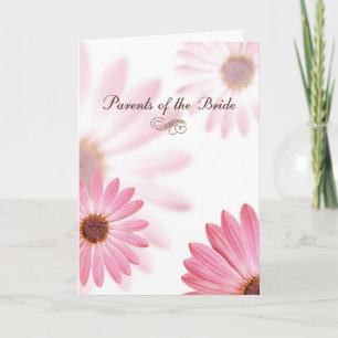 Gefeliciteerd met de Bruid Roze Madeliefjes Kaart