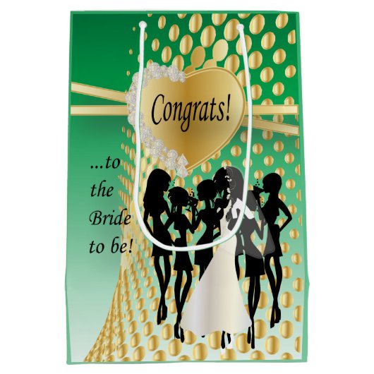 Gefeliciteerd met de bruid te zijn | Green Medium Cadeauzakje (Achterkant)