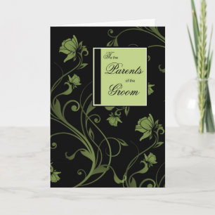 Gefeliciteerd met de bruidegom, zwart en groen kaart