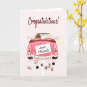 Gefeliciteerd met de bruiloft met het paar in de a kaart (Gele Bloem)