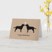 Gefeliciteerd met de bruiloft van Black Labrador R Kaart (Gele Bloem)