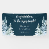 Gefeliciteerd met de bruiloft van het Winter Verlo Spandoek (Horizontaal)