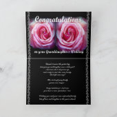 Gefeliciteerd met de bruiloft van je kleindochter kaart (Binnen)