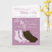 Gefeliciteerd met de bruiloft van nicht en nieuwe  kaart (Gele Bloem)