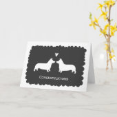 Gefeliciteerd met de bruiloft van Pembroke Welsh C Kaart (Gele Bloem)