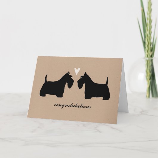 Gefeliciteerd met de bruiloft van Scottish Terrier Kaart (Voorkant)
