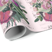 Gefeliciteerd met de bruiloft Voeg namen toe Roos  Cadeaupapier (Rol Hoek)