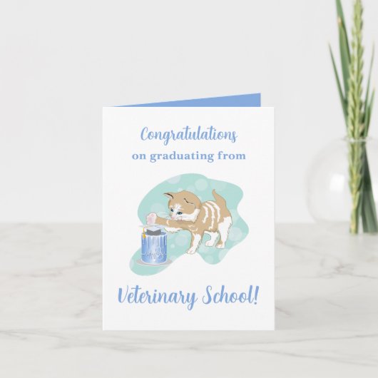 Gefeliciteerd met de Cat van de Veterinary School  Kaart (Voorkant)