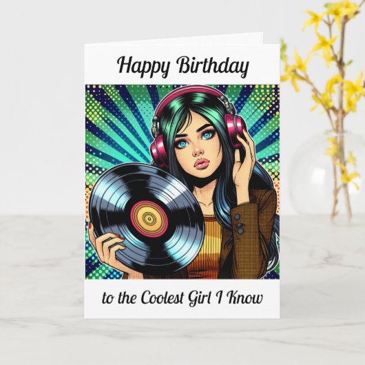 Gefeliciteerd met de Coolest Girl I Know Kaart (Gele Bloem)