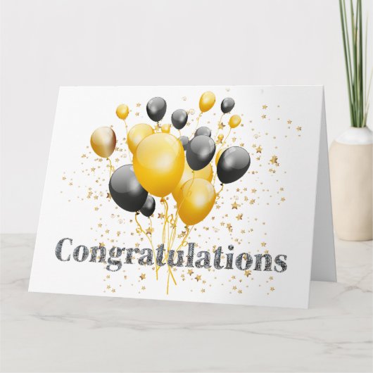 Gefeliciteerd met de decoratieve discobal bedankkaart (Voorkant)