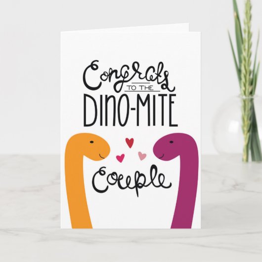 Gefeliciteerd met de Dino-Mite Couple Kaart (Voorkant)