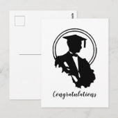 Gefeliciteerd met de diploma-uitreiking in retro-s briefkaart (Voorkant / Achterkant)