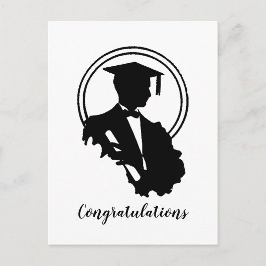 Gefeliciteerd met de diploma-uitreiking in retro-s briefkaart (Voorkant)