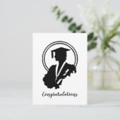 Gefeliciteerd met de diploma-uitreiking in retro-s briefkaart (Staand voorkant)