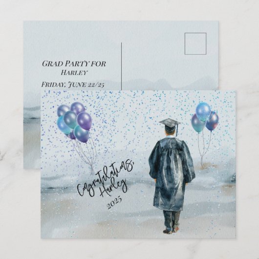 Gefeliciteerd met de diploma-uitreiking van je zoo briefkaart (Voorkant / Achterkant)