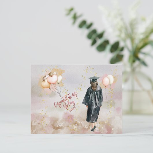 Gefeliciteerd met de diploma-uitreiking van uw doc briefkaart (Staand voorkant)