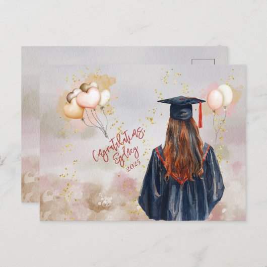 Gefeliciteerd met de diploma-uitreiking van uw doc briefkaart (Voorkant / Achterkant)