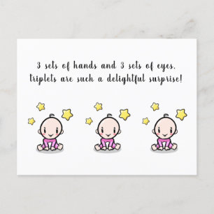 Gefeliciteerd met de drieling, de pasgeboren driel briefkaart