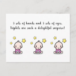 Gefeliciteerd met de drieling, de pasgeboren driel briefkaart