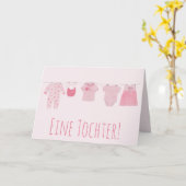 Gefeliciteerd met de Duitse baby meisje Kaart (Gele Bloem)