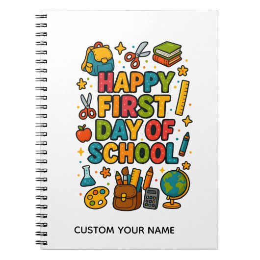 Gefeliciteerd met de eerste schooldag notitieboek (Voorkant)