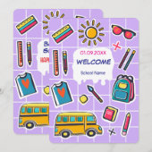 Gefeliciteerd met de eerste schooldag WELKOM Kaart (Voorkant / Achterkant)