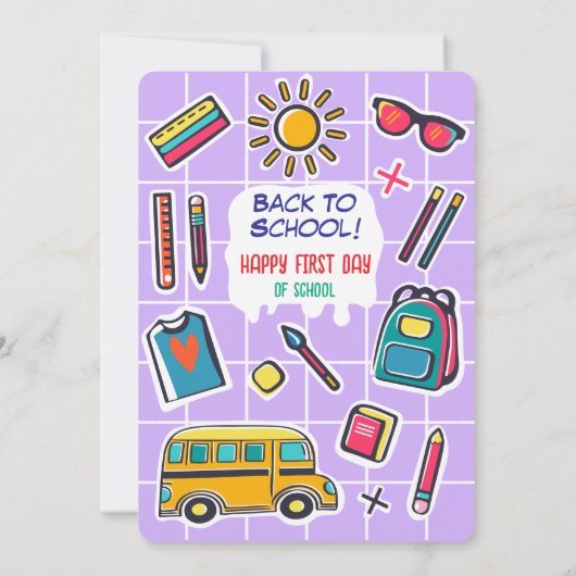 Gefeliciteerd met de eerste schooldag WELKOM Kaart (Achterkant)