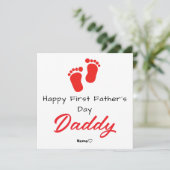 Gefeliciteerd met de eerste Vaderdag – gepersonali Feestdagenkaart (Staand voorkant)